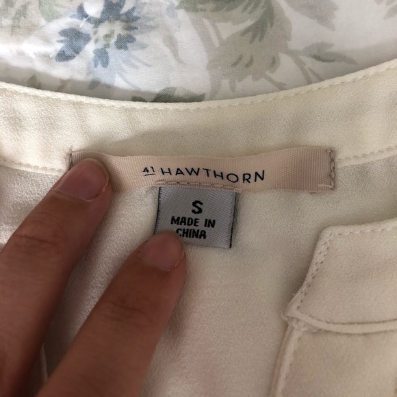 41 Hawthorne Tunic Button Down Ivory Top - Picture 8 of 8